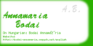 annamaria bodai business card